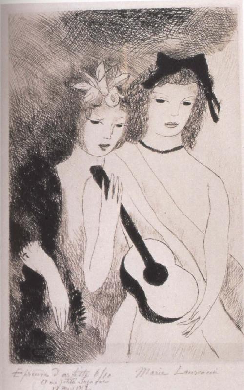 Marie Laurencin Woman Holding guitar China oil painting art